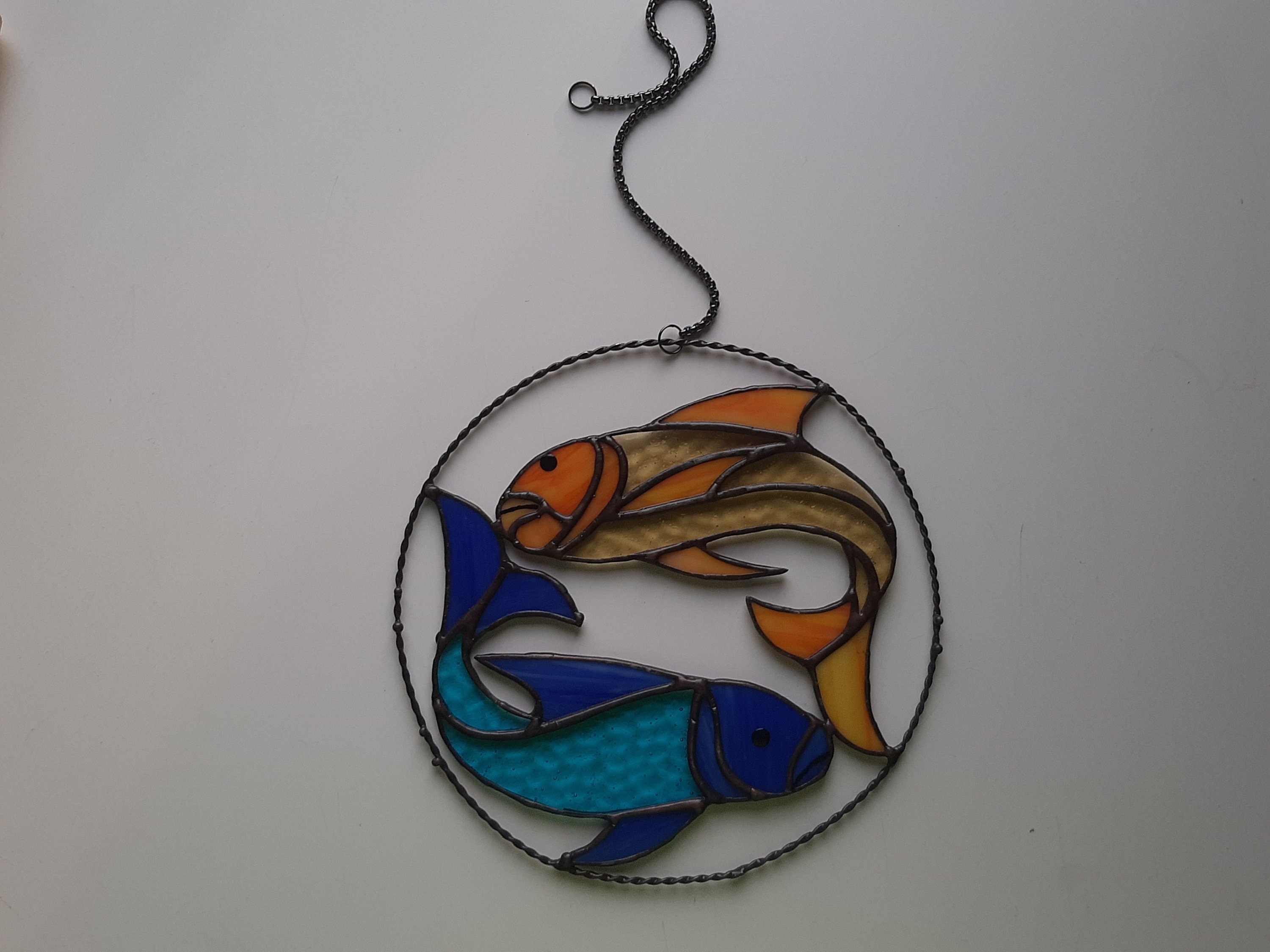 Zodiac sign Pisces stained glass suncatcher personalized Etsy