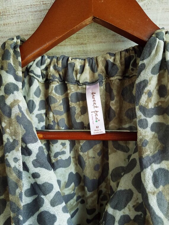 Y2K Leopard Print Mesh Stretch Tank Top, Size Med… - image 7