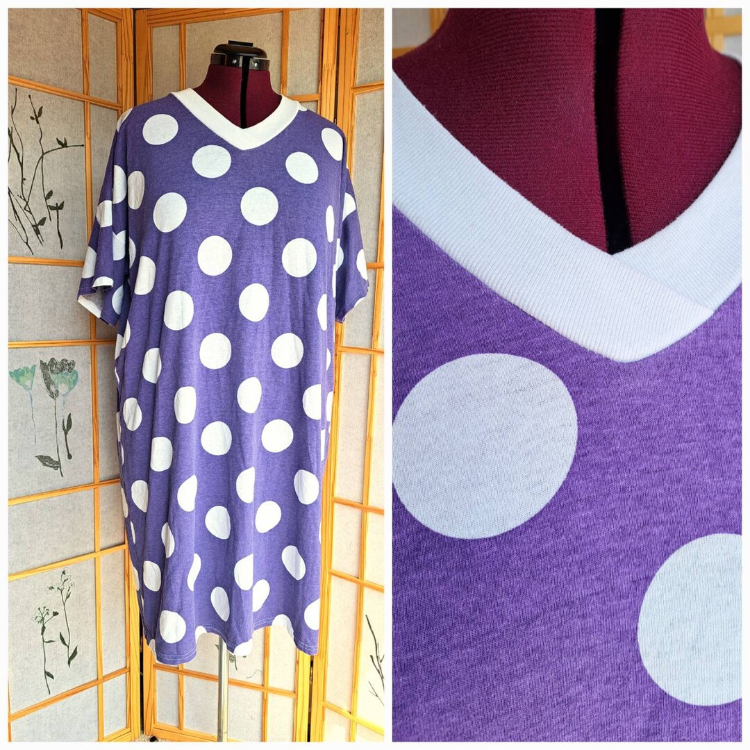 80’s Black and White Polka Dot Slit Tunic