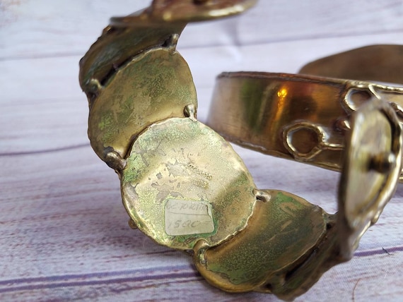 70s Rare Vintage Brutalist Jewelry Set Signed Lucian Gem