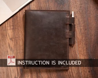 Lederne Notizbuchhülle Muster, Lederne Notizbuchhülle pdf, Journal Cover Muster, Journal Cover pdf, Notebook Cover Muster