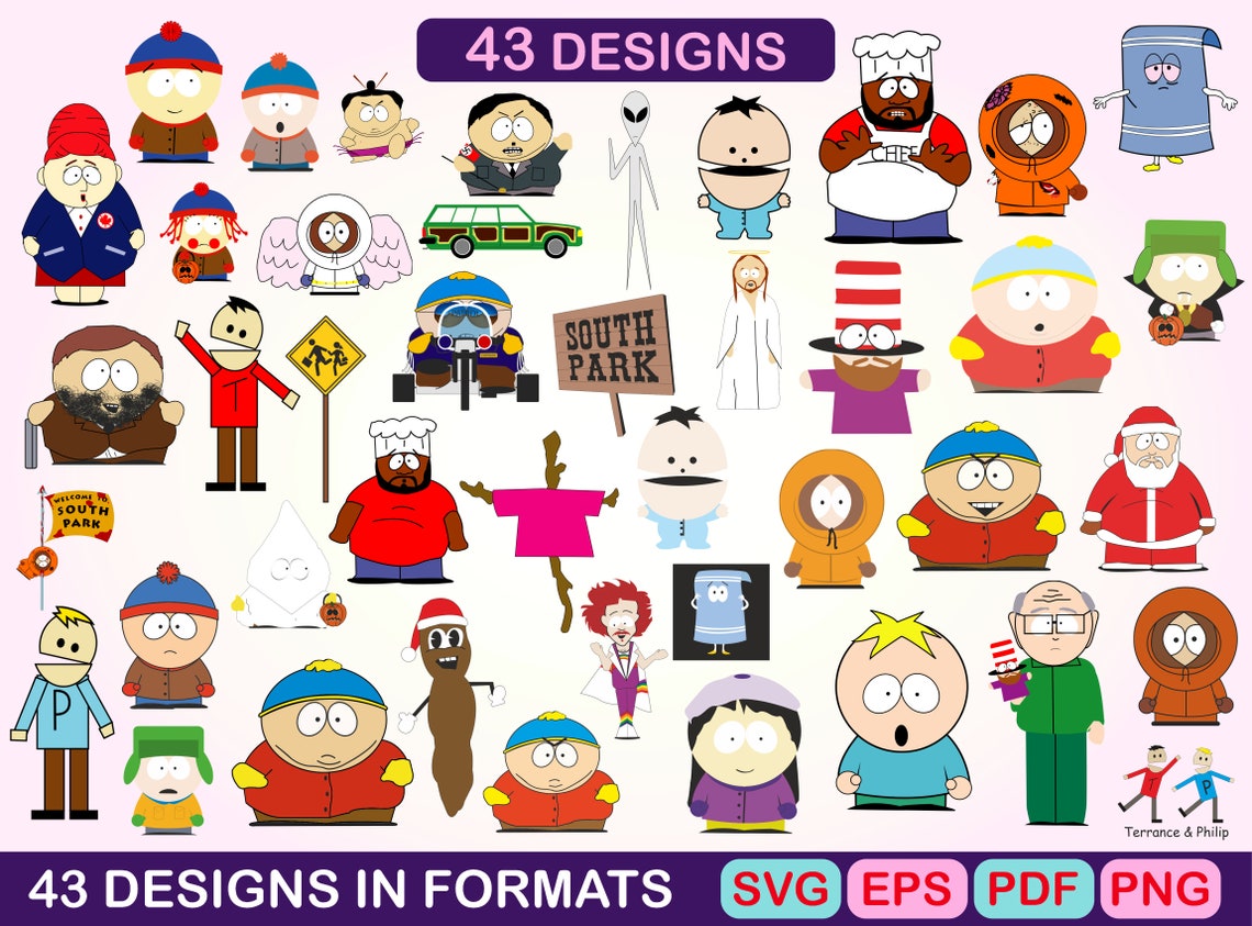 South park svg South park png South park clip art South Etsy