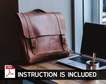 Bolso bandolera pdf, Maletín piel pdf, Maletín pdf, Bolso mensajero piel pdf, Patrón bolso portátil, Bolso portátil pdf