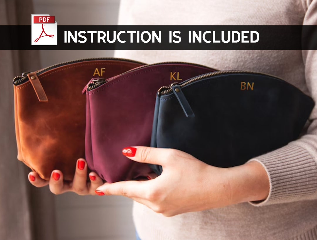 Cosmetic Bag Pdf, Cosmetic Bag Pattern, Leather Cosmetic Bag Pdf