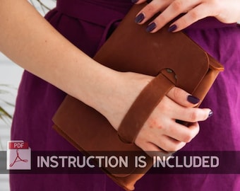Leather women's bag pattern, Leather women's bag pdf, Leather women's clutch pdf, Leather women's clutch pattern