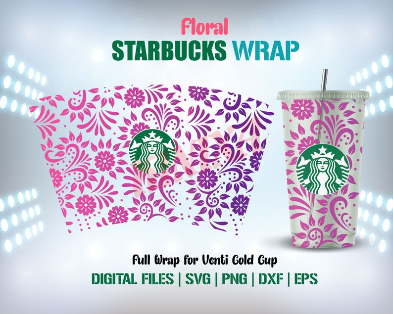 Download Full Wrap Floral for Starbucks 24oz Venti Cold Cup Svg Png ...