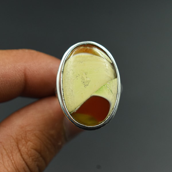 Wood Jasper Gemstone Ring, Handmade Ring, 925 Sterling Silver Ring, Designer Ring, Big Ring,  Wood Jasper Ring