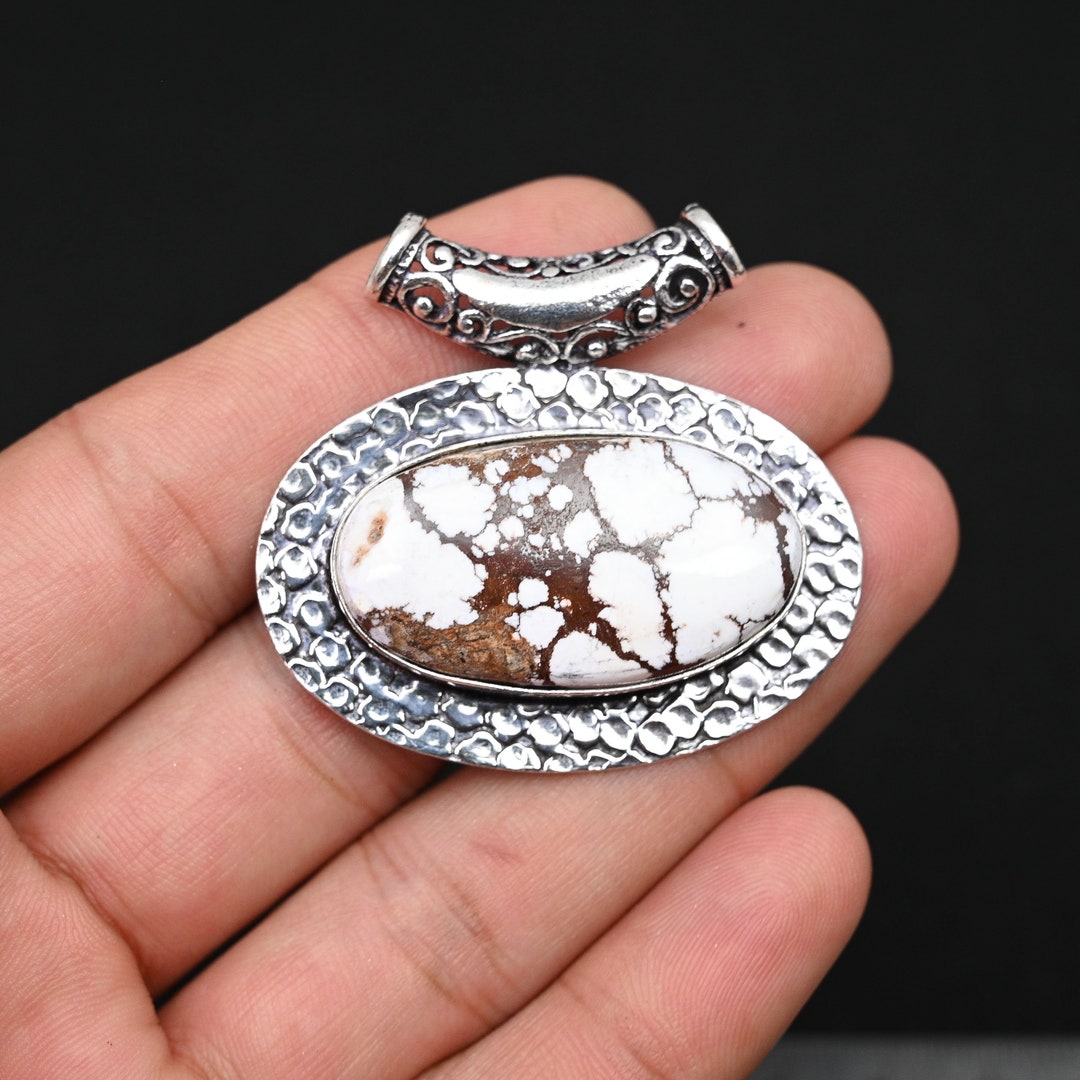 Wild Horse Jasper Gemstone Pendant 925 Sterling Silver Plain Pendant