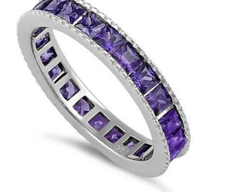 Natural Amethyst Ring, Silver Gemstone Ring, Engagement Ring For Women, February Birthstone Ring, Birthday Ring, 14K Gold Amethyst Ring