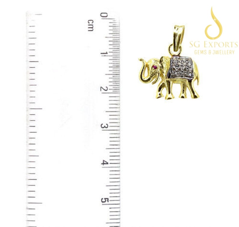 ELEPHANT Charm Pendant Gold Plated Gift Jewelry Pave Diamond Elephant Pendant Finish Handmade Designer Gift Jewelry 925 Sterling Silver