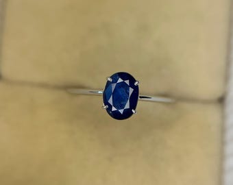14k gouden saffierhaloring: vintage ovaal verloving, belofte, bruiloft