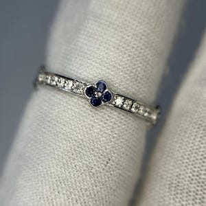 14k Gold Sapphire Eternity Band: Diamond Stacking Ring