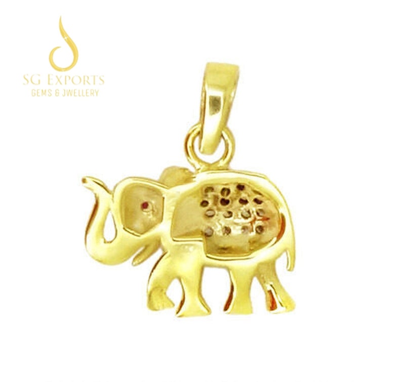 ELEPHANT Charm Pendant Gold Plated Gift Jewelry Pave Diamond Elephant Pendant Finish Handmade Designer Gift Jewelry 925 Sterling Silver