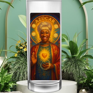 Saint Celia Cruz Prayer Candle – La Reina de la Salsa Tribute | 7-Day Devotional Candle | Afro-Latina Music Icon Altar Decor | La Reina |