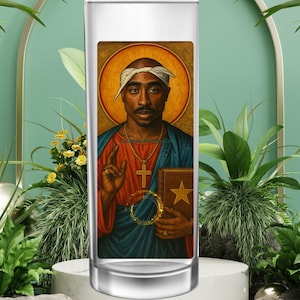 Heiliges Tupac Gebetskerze - Hip-Hop-Prophet-Tribut | Devotionalie 7-Tage Kerze | Rap Symbol Gedenkaltar Dekor | Tupac Kerze | Pac-Kerze