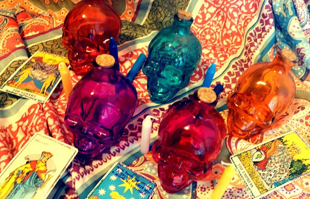 Glass Skull Jar Glass Skull Jars Glass Skull Jar With Cork Etsy