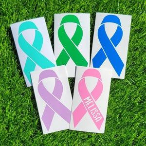 Personalized Awareness Ribbon Vinyl Decal | Customize | Awareness Sticker | Ribbon Decal | Cancer | Cancer Ribbon | Mental health Awareness