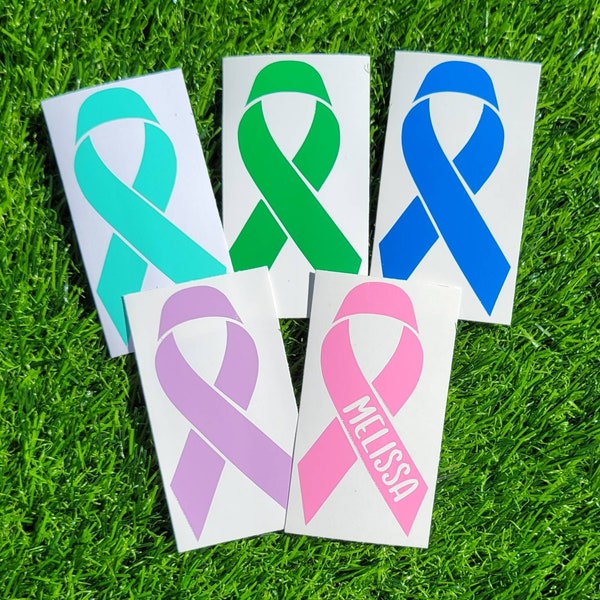 Personalized Awareness Ribbon Vinyl Decal | Customize | Awareness Sticker | Ribbon Decal | Cancer | Cancer Ribbon | Mental health Awareness
