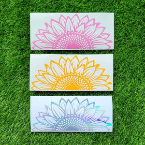 Half Sunflower Vinyl decal | Half Flower | Sunflower sticker | Flower | Car Window | Laptop | Sticker |  Nature