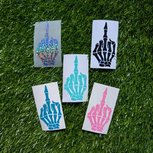 Skeleton Middle Finger Vinyl Decal | Middle finger Decal | Skeleton Sticker | Skeleton Hand | F*ck you Decal | Skeleton Decal | Car Decal
