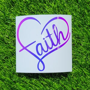 Faith Heart Vinyl Decal | Faith Decal | Sticker  | Car Decal | Heart Decal | Religious | Religious Decal | Faith lettering | Jesus | bible