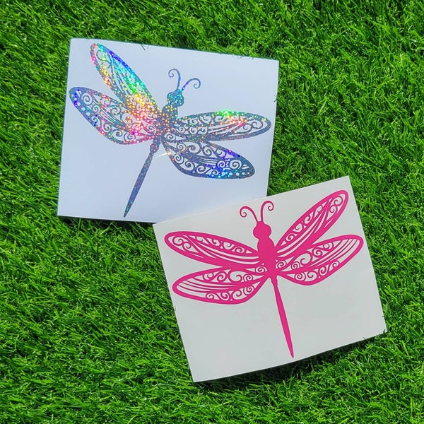 Dragonfly Vinyl Decal | Mandala Wings | Nature | Dragonfly wings | Spiritual | flying bugs | Natural Beauty