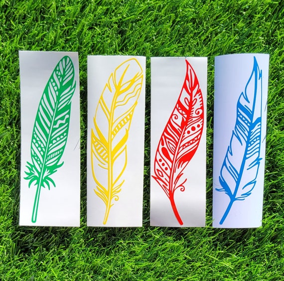 Feather Vinyl Decal Whimsical Boho Decal Feathers Etsy