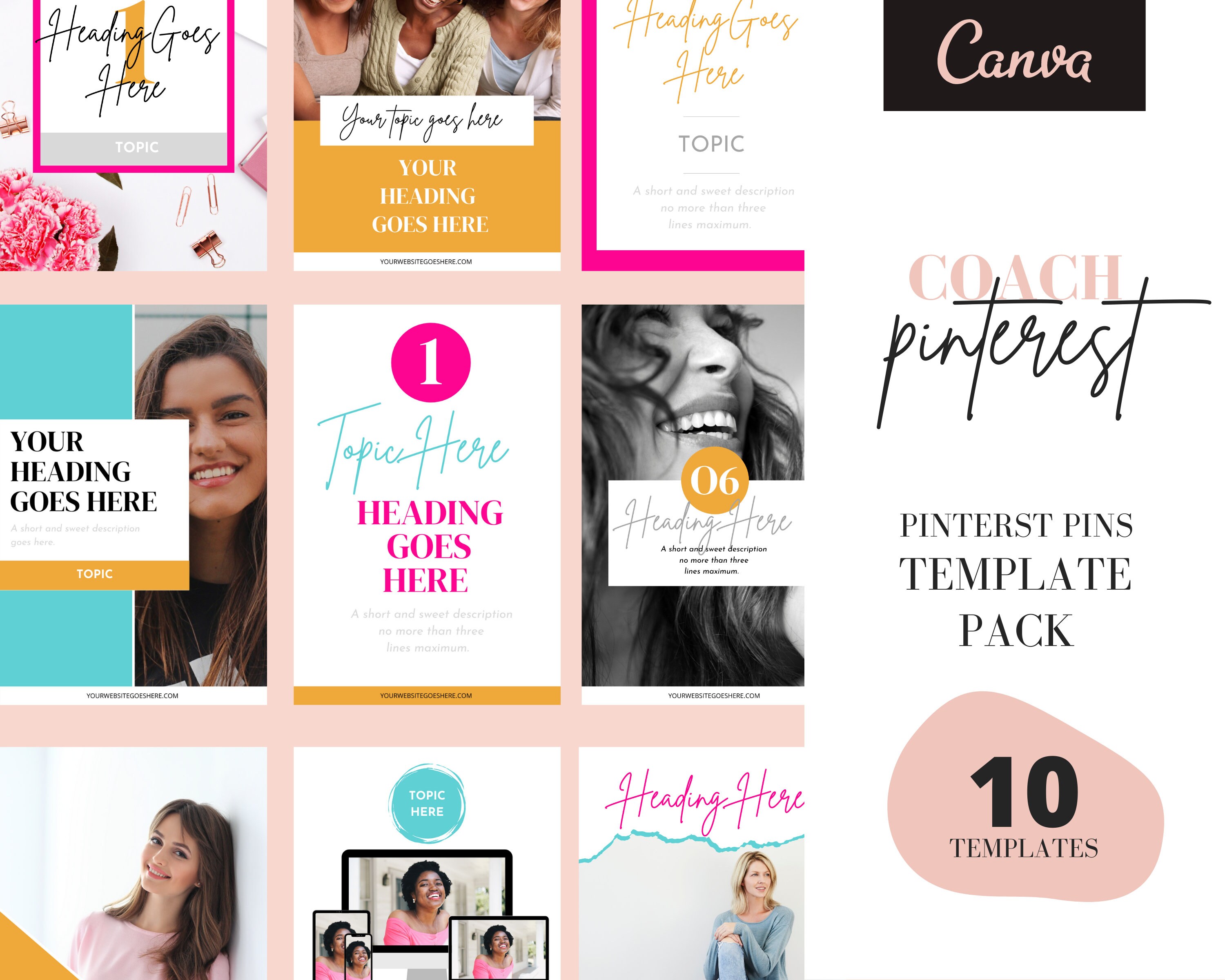 Coach Pinterest Canva Templates Pinterest Pins Pinterest Etsy