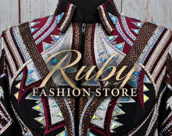 Embellished Western Show Jacket | Geometric Showmanship Equestrian Top