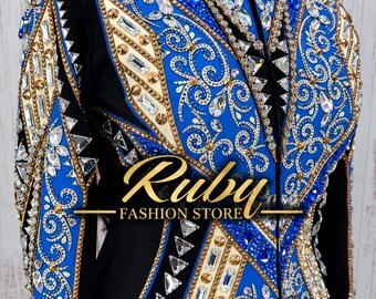 Embellished Western Show Jacket | Geometric Showmanship Equestrian Top