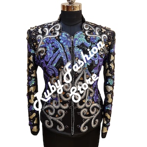 Women Western Custom Sequins Showmanship Jacket
