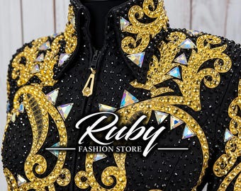 Embellished Western Show Jacket | Geometric Showmanship Equestrian Top