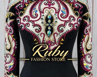 Embellished Western Show Jacket | Geometric Horsemanship Equestrian Top