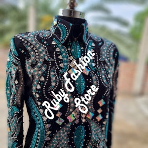Turquoise+Grey Western Custom Showmanship Jacket