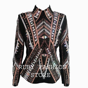 Western Custom Rodeo Queen, Showmanship, Horsemanship , Western Pleasure Show Shirt & Women Rail Jacket.