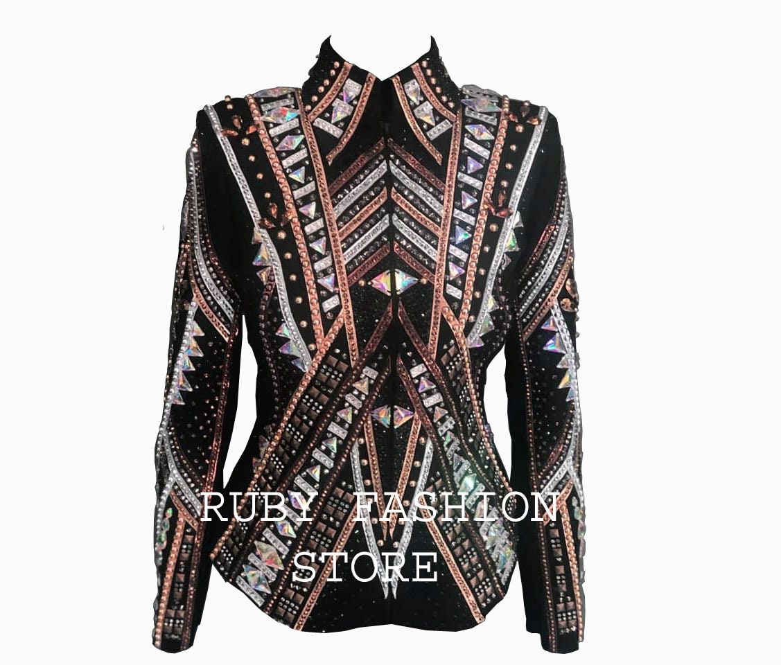 Western Custom Rodeo Queen, Showmanship, Horsemanship , Western Pleasure Show Shirt & Women Rail Jacket.
