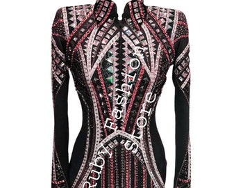 Women Western on Black Base Showmanship Jacket