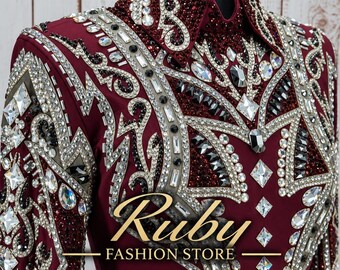 Embellished Western Show Jacket | Geometric Horsemanship Equestrian Top
