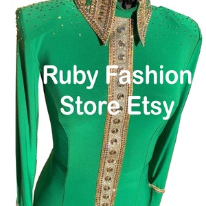Western women show shirt Western Pleasure Show Shirt Women Rail Shirt Western custom Rodeo Queen Show Shirt Showmanship.
