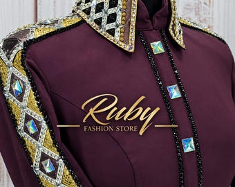 Western Show Shirt, Swarovski Crystal Rodeo Queen Top