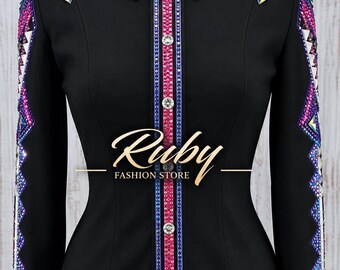 Western Show Shirt, Swarovski Crystal Rodeo Queen Top