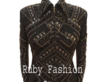 Women Western on Black Base Showmanship Jacket