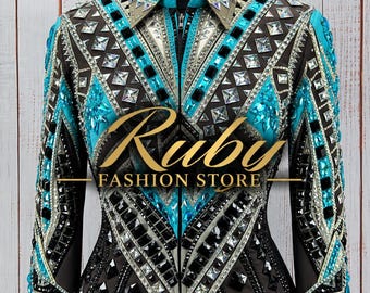 Embellished Western Show Jacket | Geometric Showmanship Equestrian Top