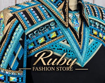 Embellished Western Show Jacket | Geometric Horsemanship Equestrian Top