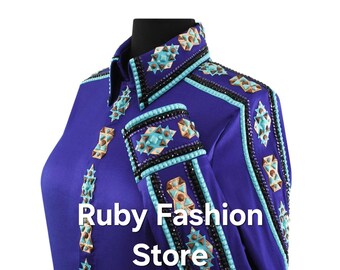 Western Show Shirt: Stretch Rodeo Queen Rail Shirt