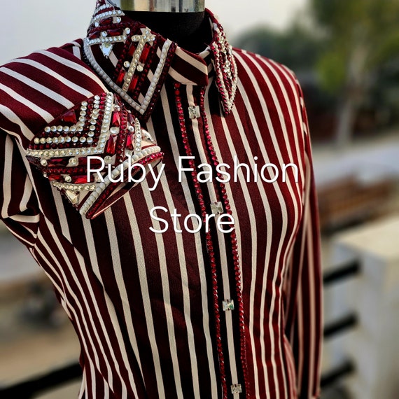 Printed Stripes Horse Show Shirt