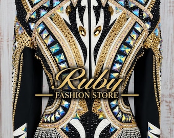 Embellished Western Show Jacket | Geometric Showmanship Equestrian Top