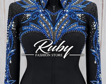 Embellished Western Show Jacket | Geometric Horsemanship Equestrian Top