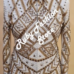All Golden Accents on White Base Showmanship Jacket