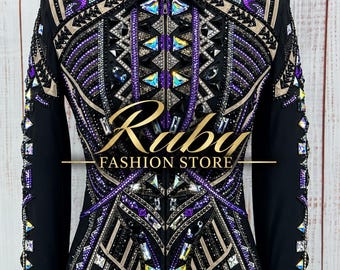 Embellished Western Show Jacket | Geometric Showmanship Equestrian Top
